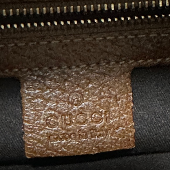 Gucci GG Bamboo Canvas Leather Hobo  Bag  PREOWNED/USED - Picture 6 of 9